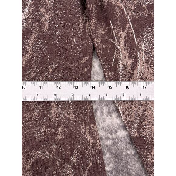 New Peruvian Connection Dress XS Womens Brown Silver Metallic Knit Pima Cotton - Picture 6 of 9